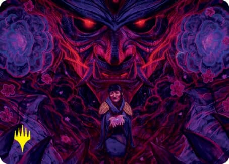 Reckoner Shakedown Art Card (Gold-Stamped Signature) [Kamigawa: Neon Dynasty Art Series] MTG Single Magic: The Gathering  | Multizone: Comics And Games