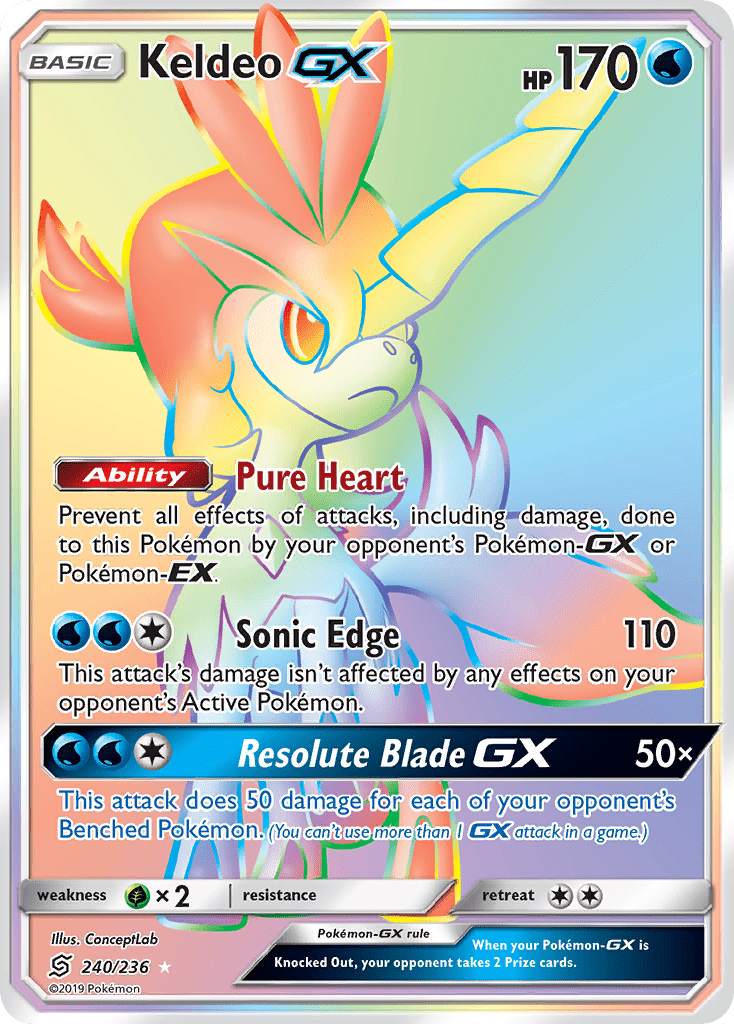 Keldeo GX (240/236) [Sun & Moon: Unified Minds] Pokemon Single Pokémon  | Multizone: Comics And Games