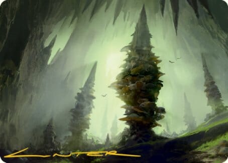 Forest (280) Art Card (Gold-Stamped Signature) [Dungeons & Dragons: Adventures in the Forgotten Realms Art Series] MTG Single Magic: The Gathering  | Multizone: Comics And Games