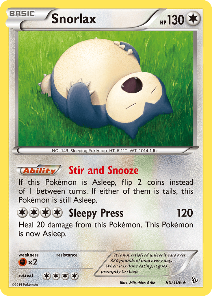 Snorlax (80/106) [XY: Flashfire] Pokemon Single Pokémon  | Multizone: Comics And Games