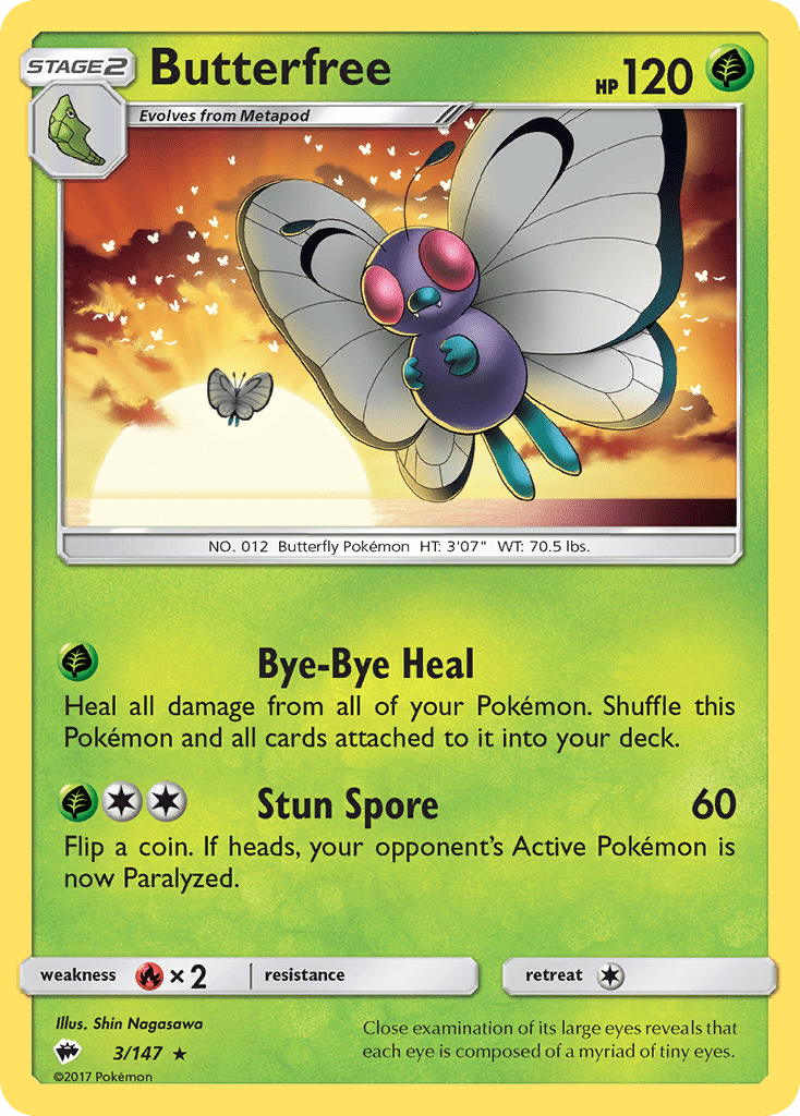 Butterfree (3/147) [Sun & Moon: Burning Shadows] Pokemon Single Pokémon  | Multizone: Comics And Games