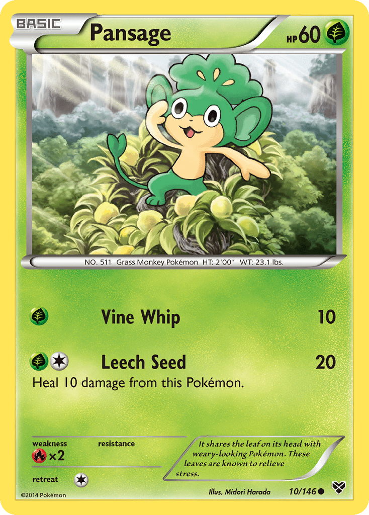 Pansage (10/146) [XY: Base Set] Pokemon Single Pokémon  | Multizone: Comics And Games
