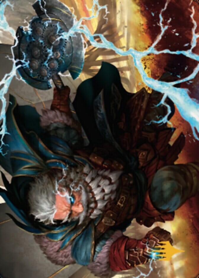Electrostatic Infantry Art Card (Gold-Stamped Signature) [Dominaria United Art Series] MTG Single Magic: The Gathering  | Multizone: Comics And Games