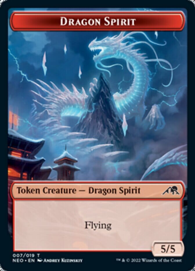 Dragon Spirit Token [Kamigawa: Neon Dynasty Tokens] MTG Single Magic: The Gathering  | Multizone: Comics And Games