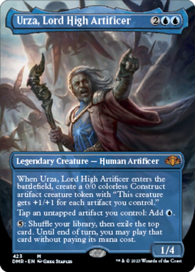 Urza, Lord High Artificer (Borderless Alternate Art) [Dominaria Remastered] MTG Single Magic: The Gathering  | Multizone: Comics And Games