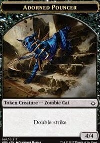 Adorned Pouncer // Warrior Double-sided Token [Hour of Devastation Tokens] MTG Single Magic: The Gathering  | Multizone: Comics And Games