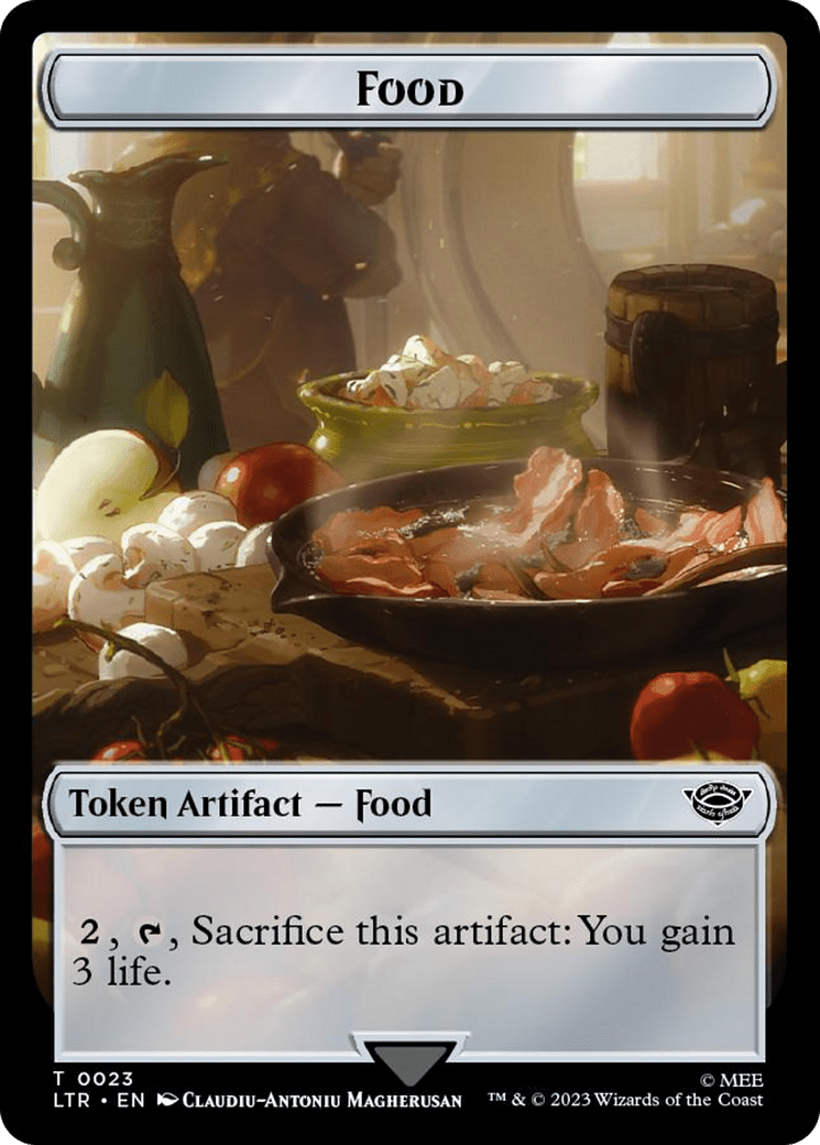 Human Soldier (0014) // Food (0023) Double-Sided Token (Surge Foil) [The Lord of the Rings: Tales of Middle-Earth Tokens] MTG Single Magic: The Gathering  | Multizone: Comics And Games