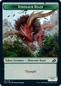 Dinosaur Beast // Human Soldier (003) Double-sided Token [Ikoria: Lair of Behemoths Tokens] MTG Single Magic: The Gathering  | Multizone: Comics And Games