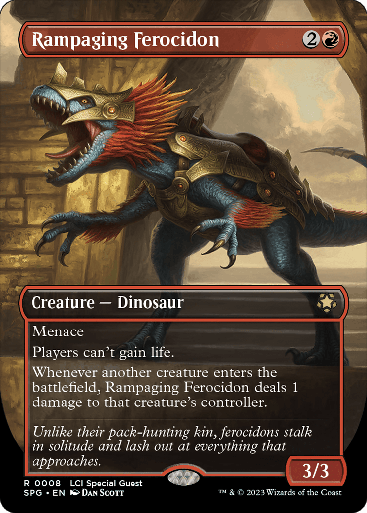 Rampaging Ferocidon (Borderless) [The Lost Caverns of Ixalan Special Guests] MTG Single Magic: The Gathering  | Multizone: Comics And Games