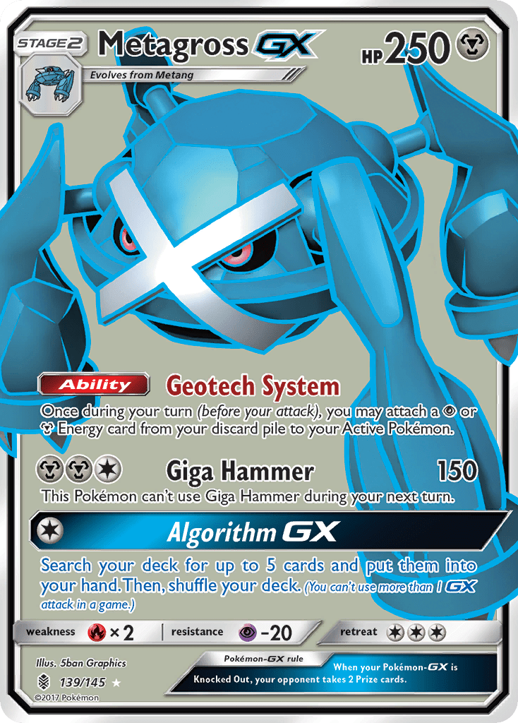Metagross GX (139/145) [Sun & Moon: Guardians Rising] Pokemon Single Pokémon  | Multizone: Comics And Games