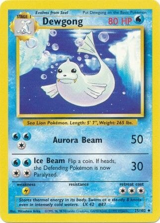 Dewgong (25/102) [Base Set Unlimited] Pokemon Single Pokémon  | Multizone: Comics And Games