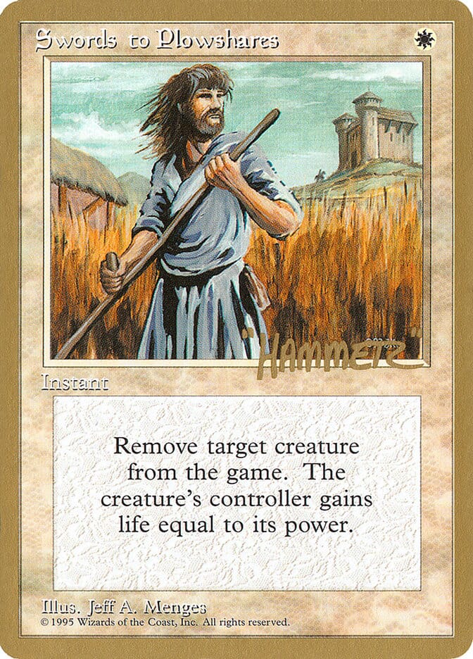 Swords to Plowshares (Shawn "Hammer" Regnier) [Pro Tour Collector Set] MTG Single Magic: The Gathering  | Multizone: Comics And Games