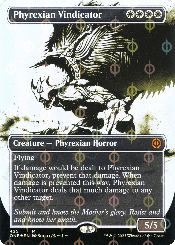 Phyrexian Vindicator (Borderless Ichor Step-and-Compleat Foil) [Phyrexia: All Will Be One] MTG Single Magic: The Gathering  | Multizone: Comics And Games