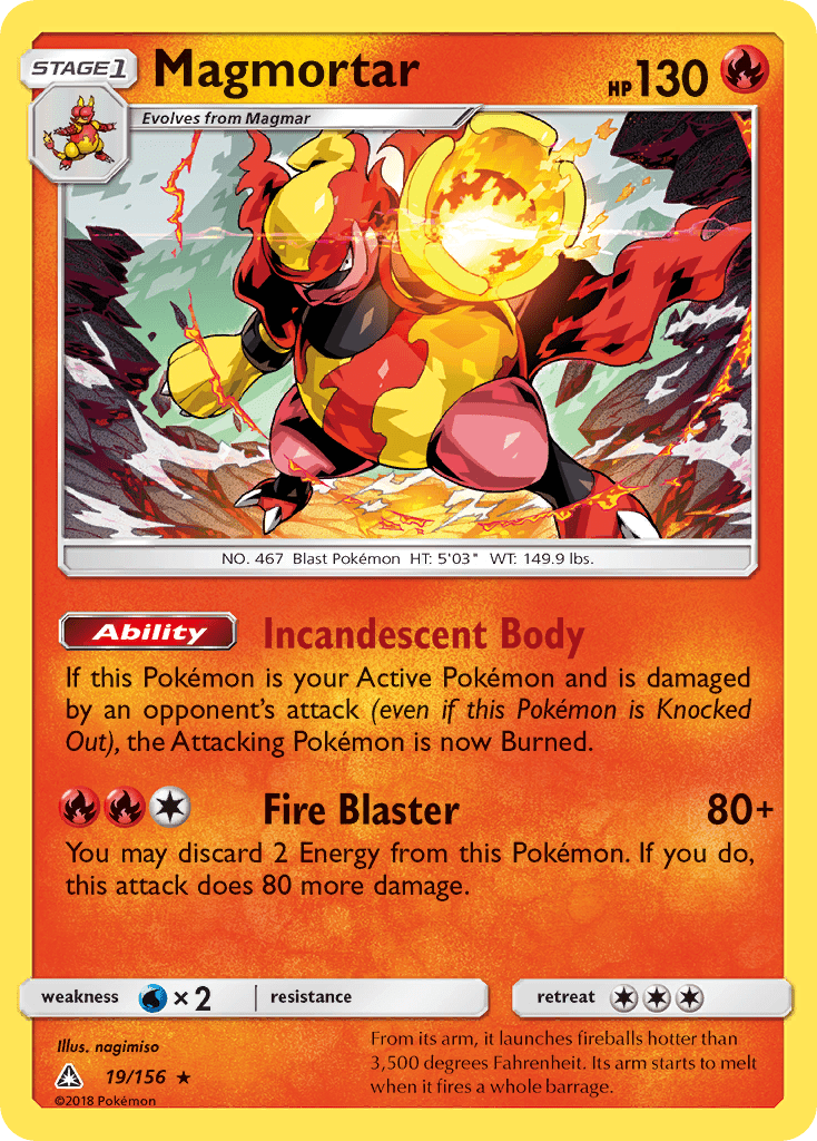Magmortar (19/156) [Sun & Moon: Ultra Prism] Pokemon Single Pokémon  | Multizone: Comics And Games