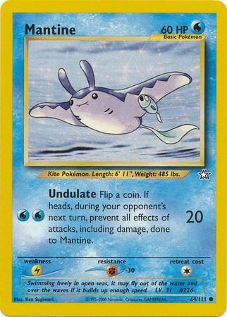 Mantine (64/111) [Neo Genesis Unlimited] Pokemon Single Pokémon  | Multizone: Comics And Games