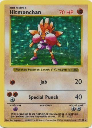 Hitmonchan (7/102) [Base Set Shadowless Unlimited] Pokemon Single Pokémon  | Multizone: Comics And Games