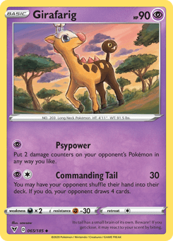 Girafarig (065/185) [Sword & Shield: Vivid Voltage] Pokemon Single Pokémon  | Multizone: Comics And Games