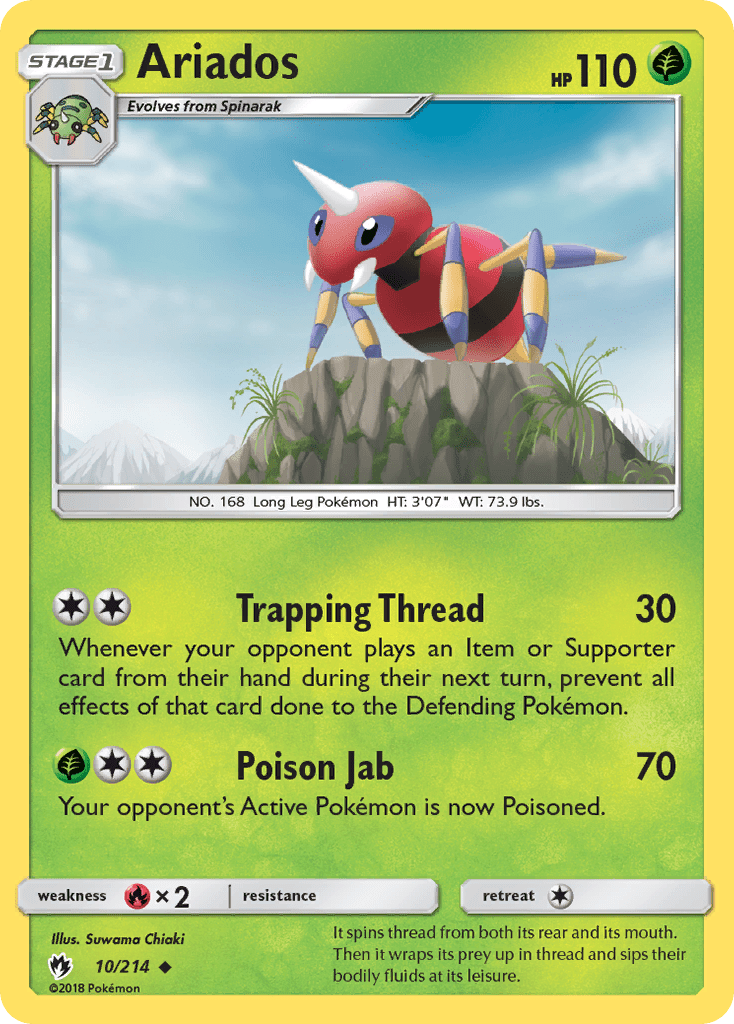 Ariados (10/214) [Sun & Moon: Lost Thunder] Pokemon Single Pokémon  | Multizone: Comics And Games