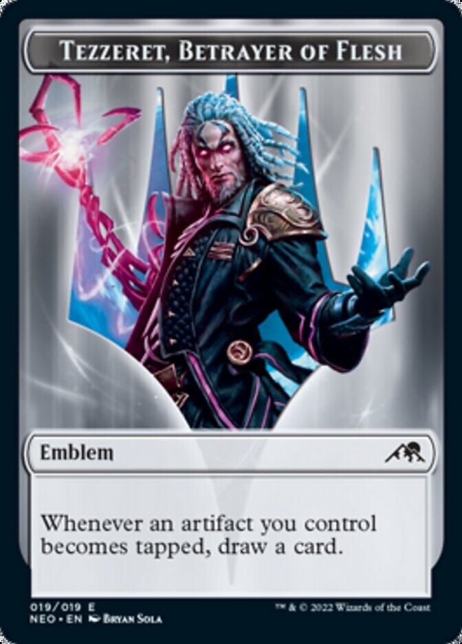 Tezzeret, Betrayer of Flesh Emblem [Kamigawa: Neon Dynasty Tokens] MTG Single Magic: The Gathering  | Multizone: Comics And Games