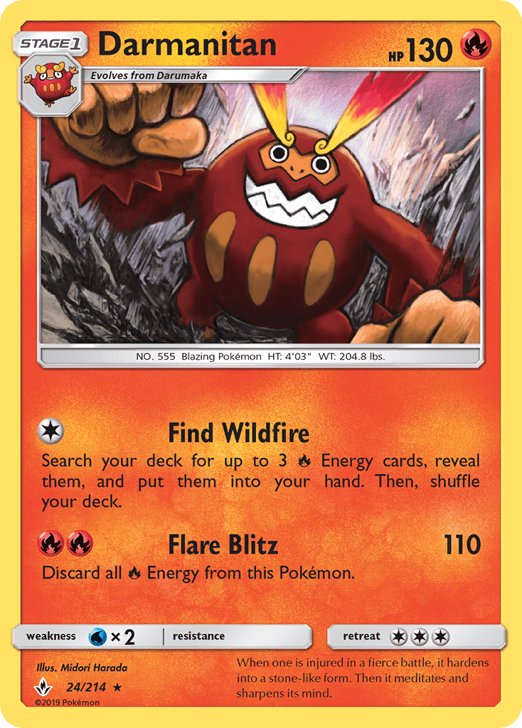 Darmanitan (24/214) [Sun & Moon: Unbroken Bonds] Pokemon Single Pokémon  | Multizone: Comics And Games