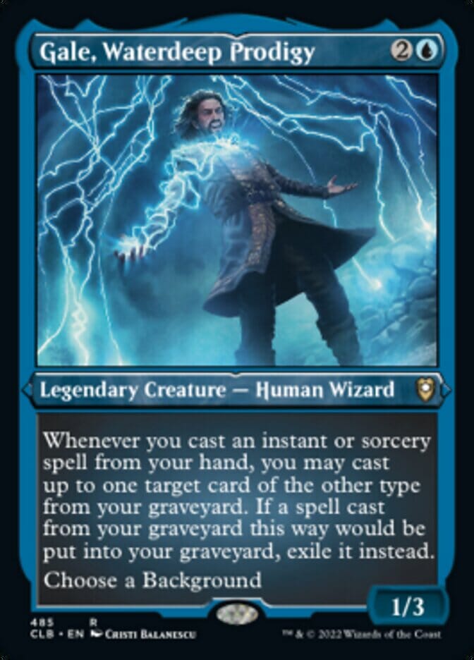 Gale, Waterdeep Prodigy (Foil Etched) [Commander Legends: Battle for Baldur's Gate] MTG Single Magic: The Gathering  | Multizone: Comics And Games