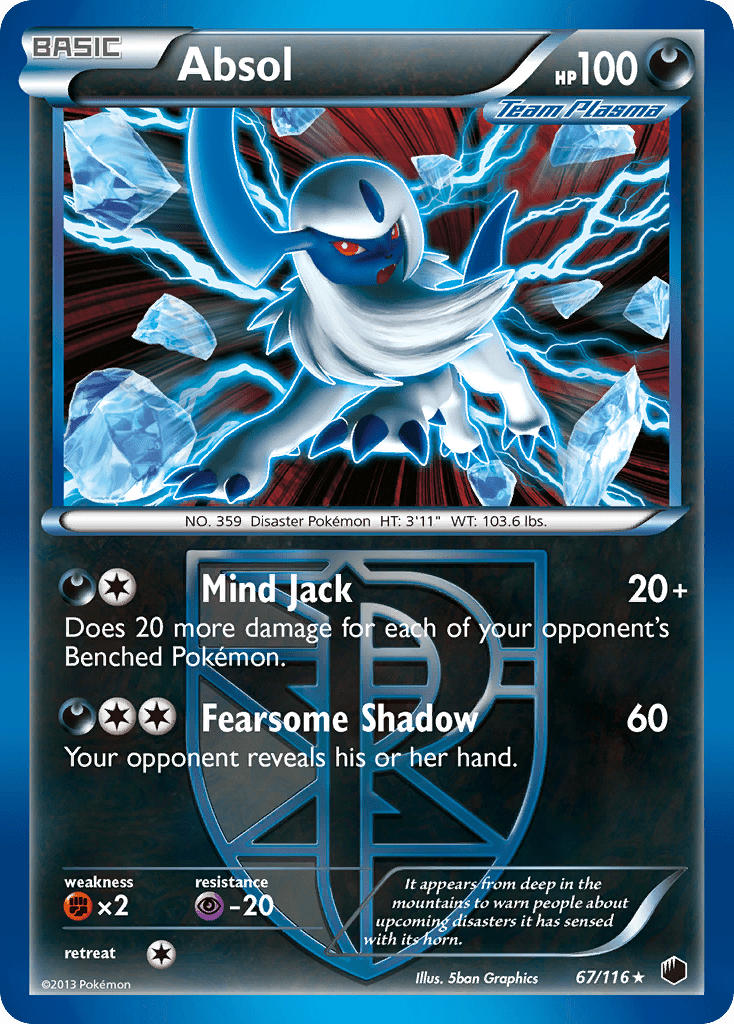 Absol (67/116) [Black & White: Plasma Freeze] Pokemon Single Pokémon  | Multizone: Comics And Games