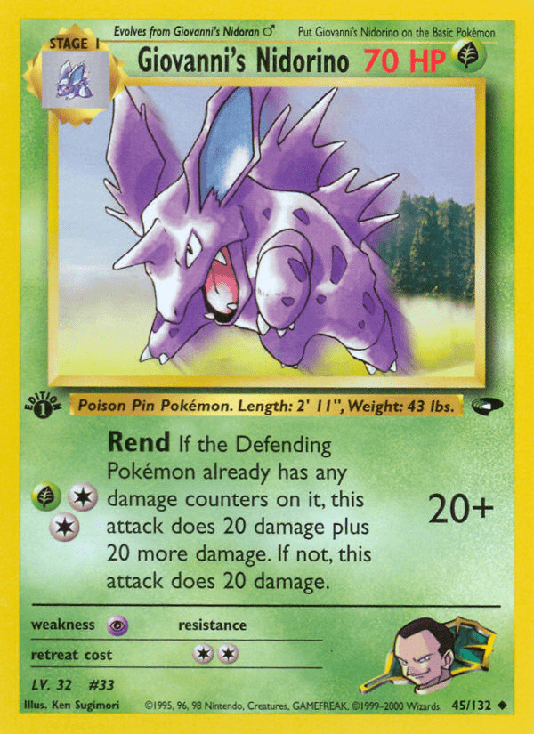 Giovanni's Nidorino (45/132) [Gym Challenge 1st Edition] Pokemon Single Pokémon  | Multizone: Comics And Games