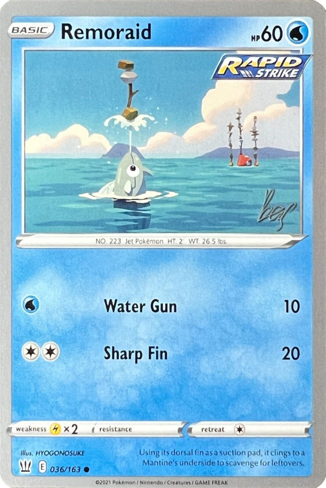Remoraid (036/163) (Cheryl Again - Sebastian Lashmet) [World Championships 2022] Pokemon Single Pokémon  | Multizone: Comics And Games