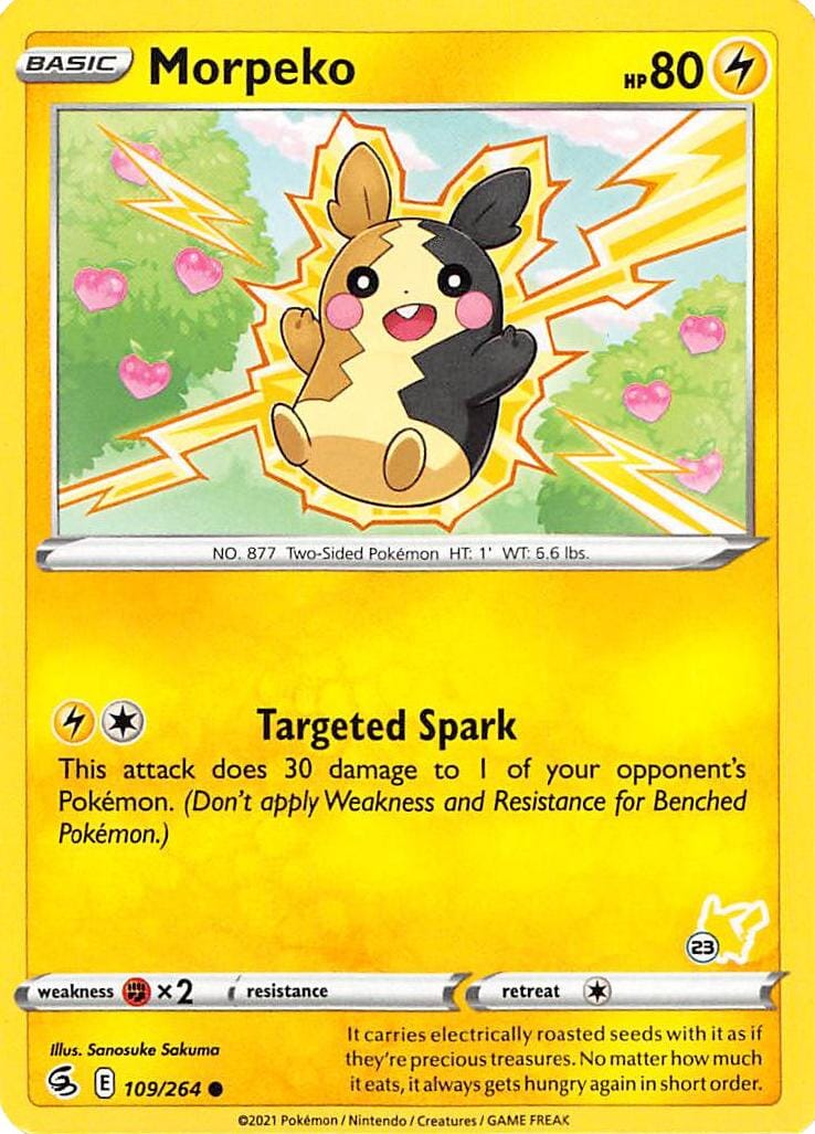 Morpeko (109/264) (Pikachu Stamp #23) [Battle Academy 2022] Pokemon Single Pokémon  | Multizone: Comics And Games
