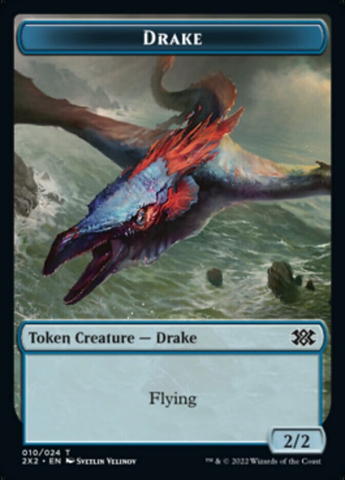 Drake // Aven Initiate Double-sided Token [Double Masters 2022 Tokens] MTG Single Magic: The Gathering  | Multizone: Comics And Games