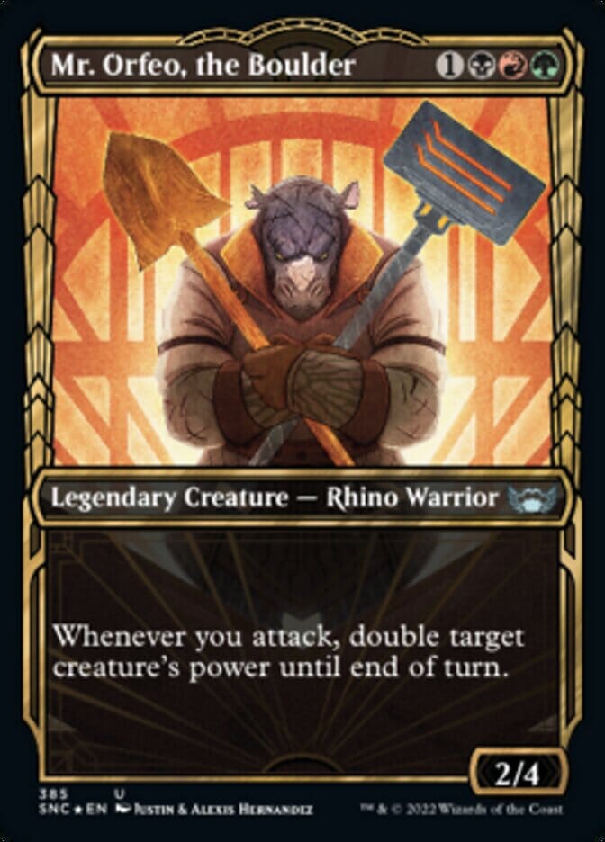 Mr. Orfeo, the Boulder (Showcase Golden Age Gilded Foil) [Streets of New Capenna] MTG Single Magic: The Gathering  | Multizone: Comics And Games