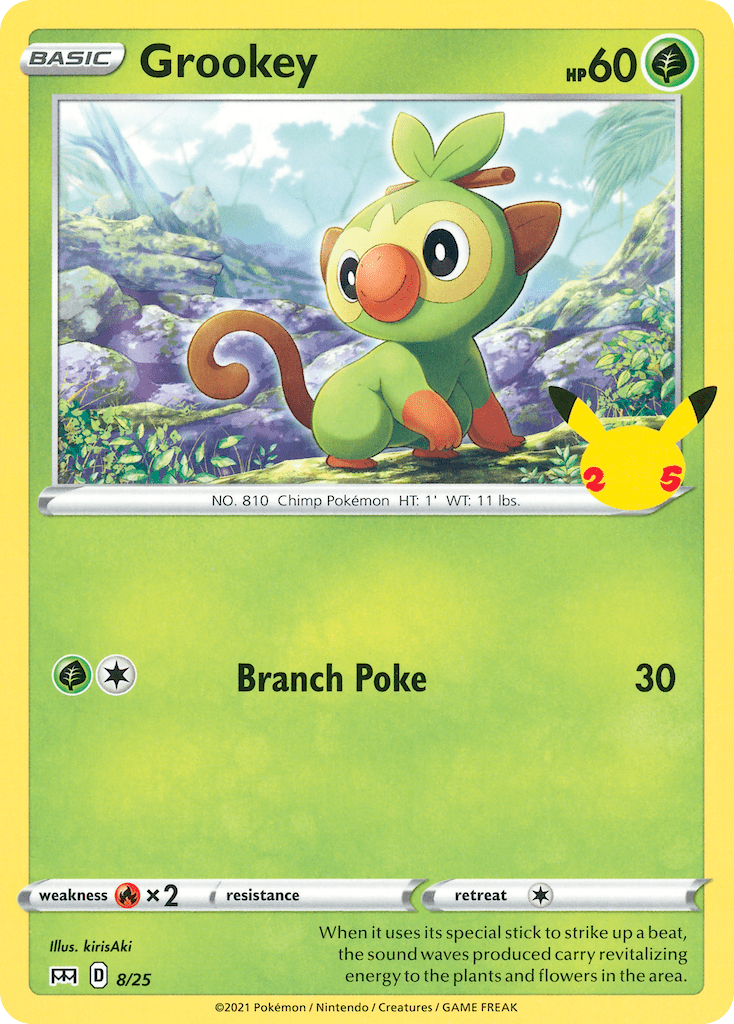 Grookey (8/25) [McDonald's 25th Anniversary] Pokemon Single Pokémon  | Multizone: Comics And Games