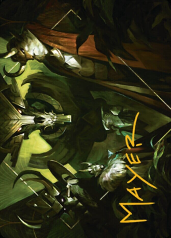 Meeting of the Five Art Card (Gold-Stamped Signature) [Streets of New Capenna Art Series] MTG Single Magic: The Gathering  | Multizone: Comics And Games
