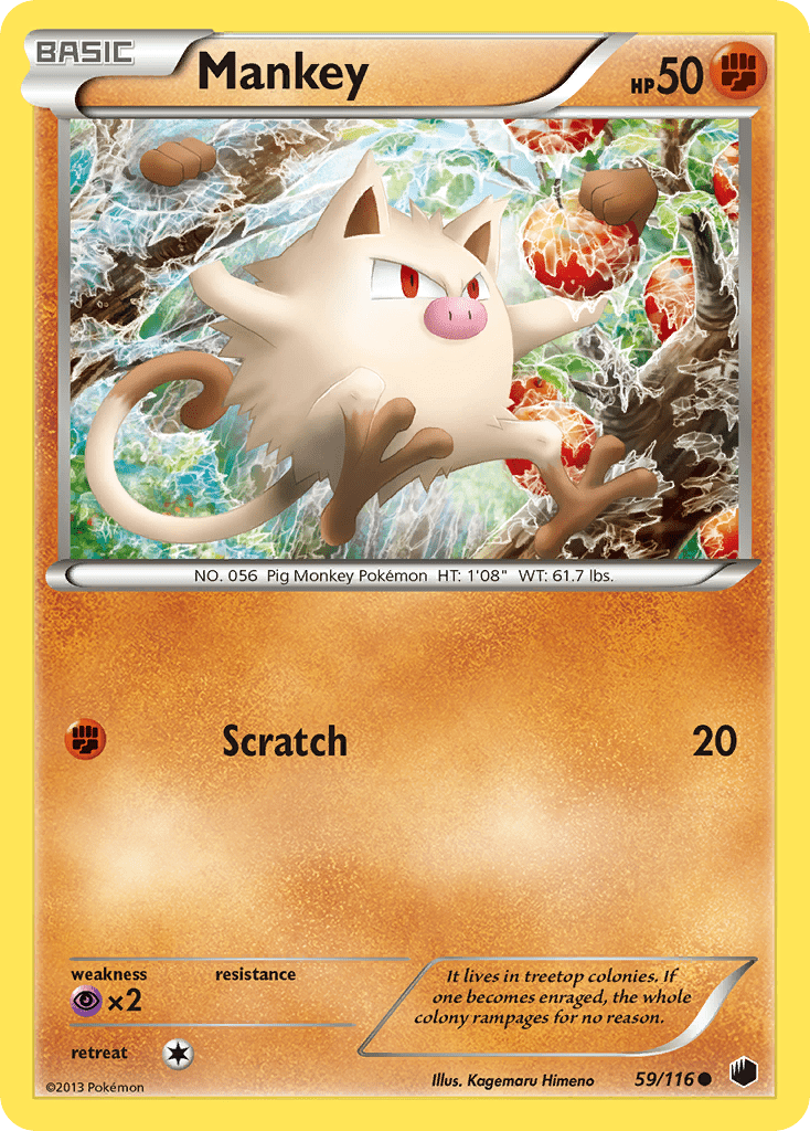 Mankey (59/116) [Black & White: Plasma Freeze] Pokemon Single Pokémon  | Multizone: Comics And Games