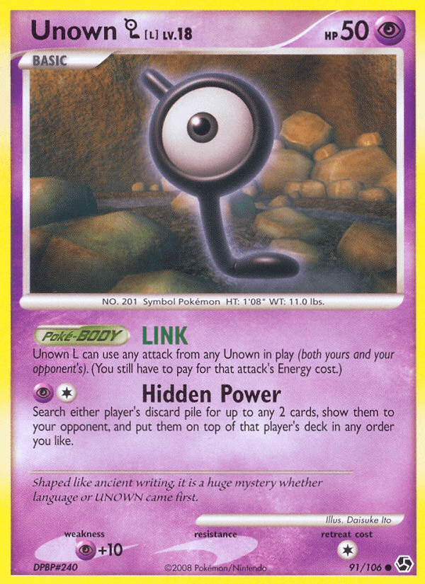 Unown L (91/106) [Diamond & Pearl: Great Encounters] Pokemon Single Pokémon  | Multizone: Comics And Games