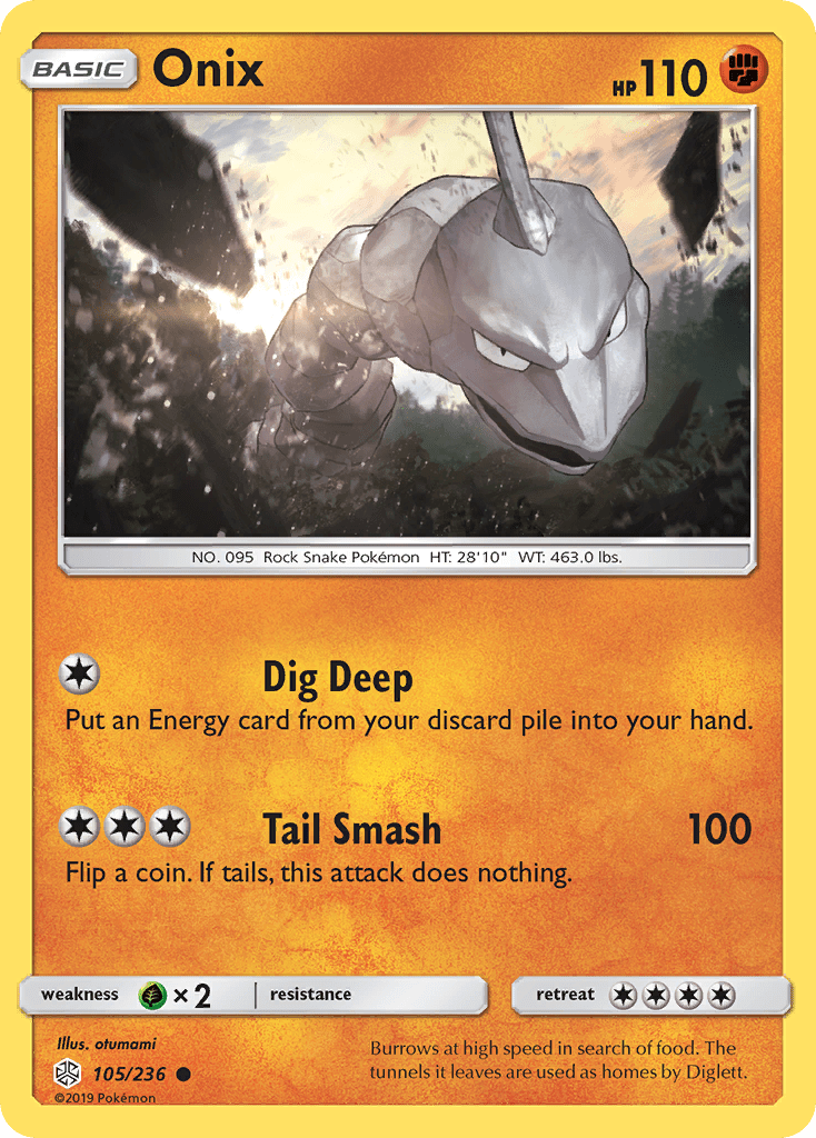 Onix (105/236) [Sun & Moon: Cosmic Eclipse] Pokemon Single Pokémon  | Multizone: Comics And Games