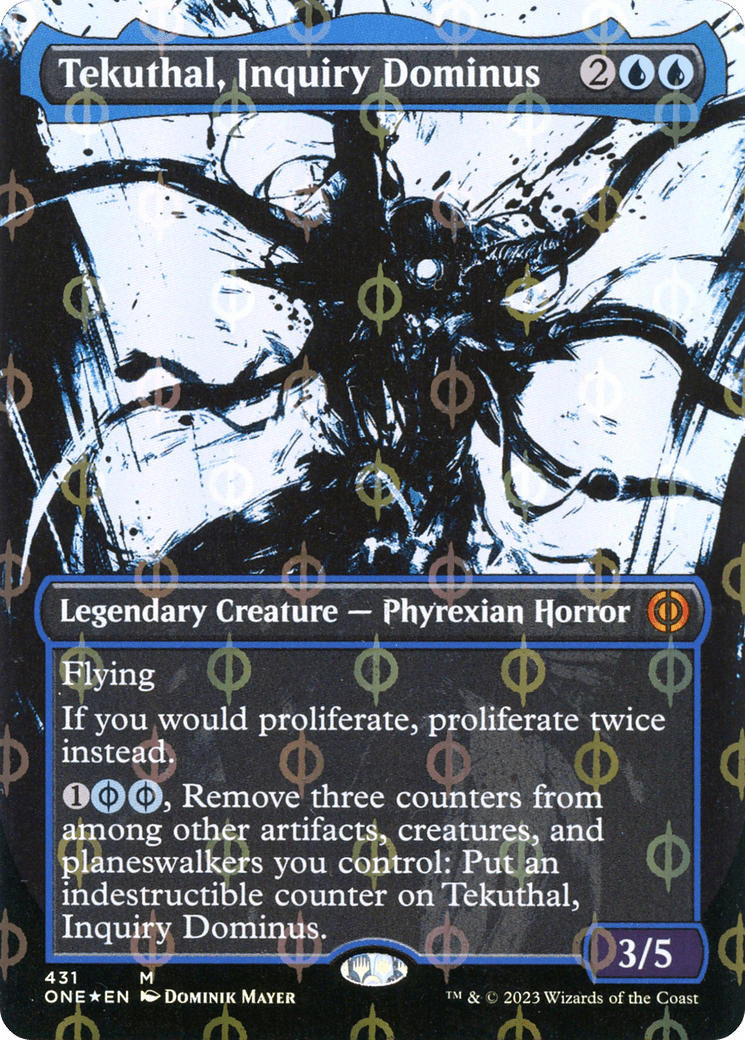 Tekuthal, Inquiry Dominus (Borderless Ichor Step-and-Compleat Foil) [Phyrexia: All Will Be One] MTG Single Magic: The Gathering  | Multizone: Comics And Games