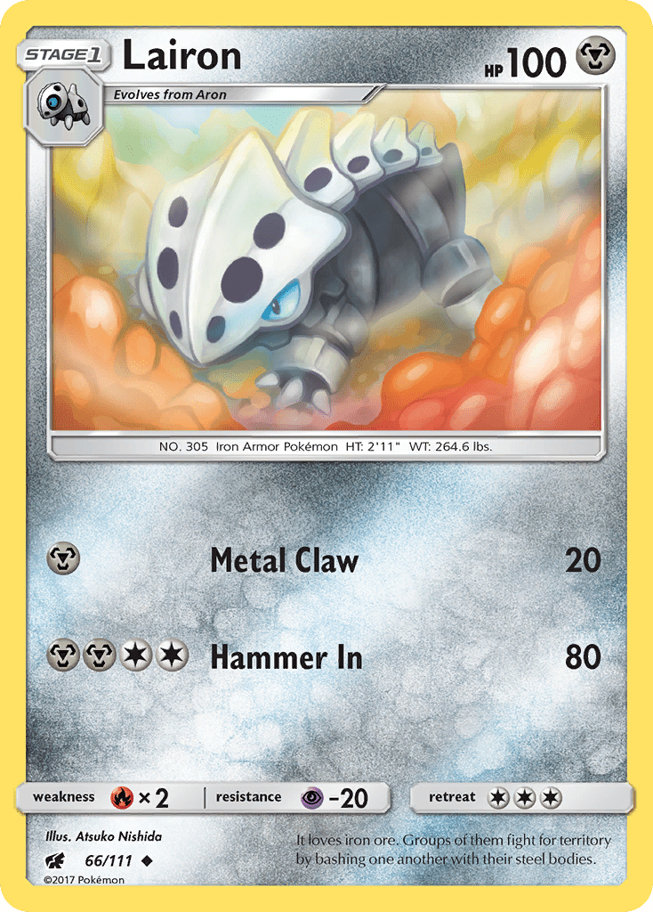 Lairon (66/111) [Sun & Moon: Crimson Invasion] Pokemon Single Pokémon  | Multizone: Comics And Games