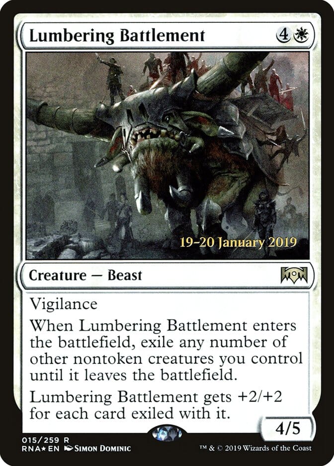 Lumbering Battlement [Ravnica Allegiance Prerelease Promos] MTG Single Magic: The Gathering  | Multizone: Comics And Games