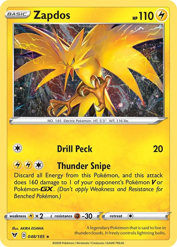 Zapdos (048/185) (Cosmos Holo) [Sword & Shield: Vivid Voltage] Pokemon Single Pokémon  | Multizone: Comics And Games