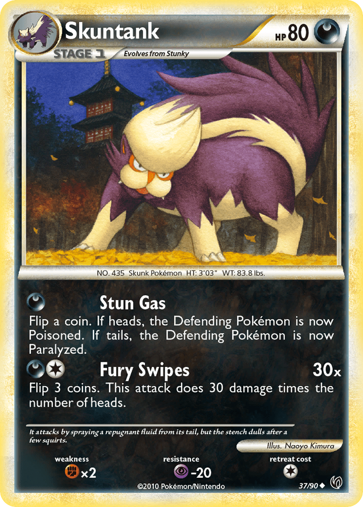 Skuntank (37/90) [HeartGold & SoulSilver: Undaunted] Pokemon Single Pokémon  | Multizone: Comics And Games