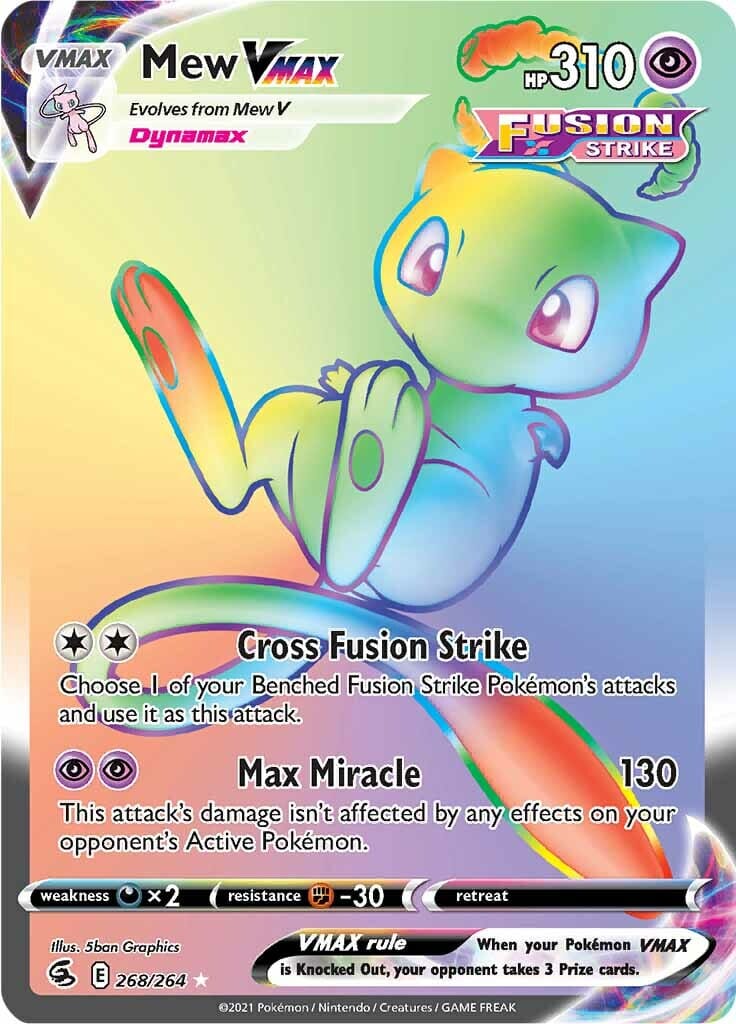 Mew VMAX (268/264) [Sword & Shield: Fusion Strike] Pokemon Single Pokémon  | Multizone: Comics And Games