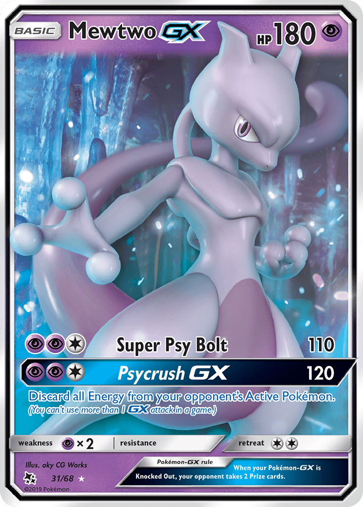 Mewtwo GX (31/68) [Sun & Moon: Hidden Fates] Pokemon Single Pokémon  | Multizone: Comics And Games