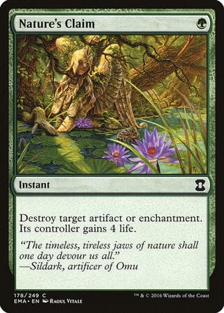 Nature's Claim [Eternal Masters] MTG Single Magic: The Gathering  | Multizone: Comics And Games