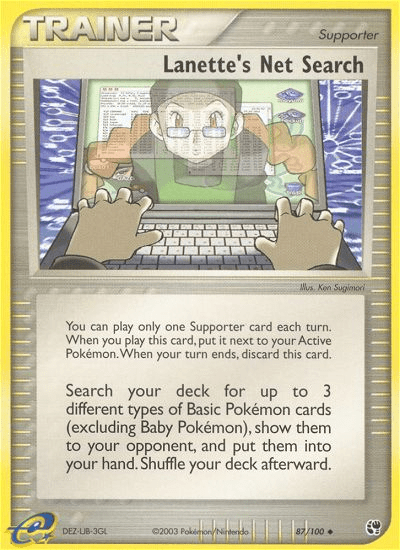 Lanette's Net Search (87/100) [EX: Sandstorm] Pokemon Single Pokémon  | Multizone: Comics And Games