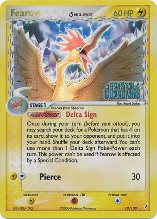 Fearow (18/100) (Delta Species) (Stamped) [EX: Crystal Guardians] Pokemon Single Pokémon  | Multizone: Comics And Games