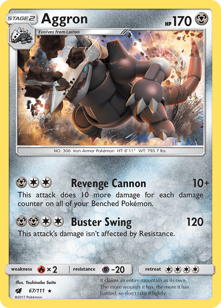 Aggron (67/111) [Sun & Moon: Crimson Invasion] Pokemon Single Pokémon  | Multizone: Comics And Games