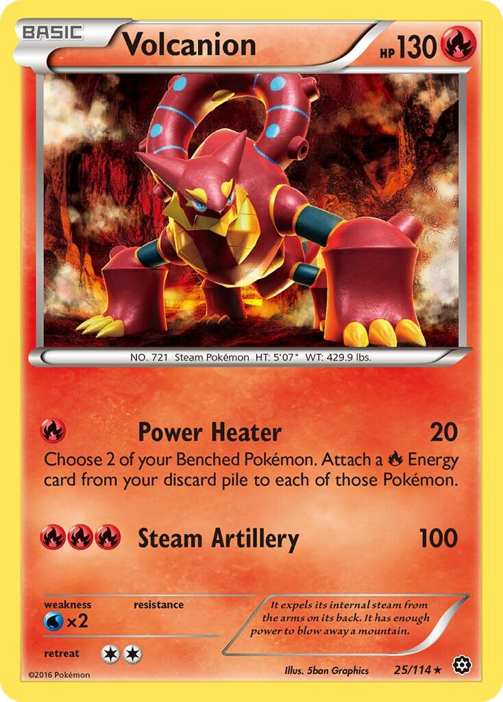 Volcanion (25/114) (Cracked Ice Holo) (Theme Deck Exclusive) [XY: Steam Siege] Pokemon Single Pokémon  | Multizone: Comics And Games