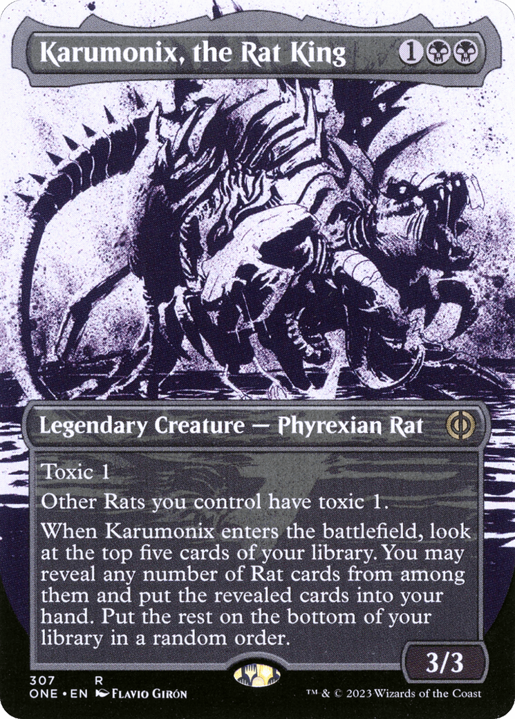 Karumonix, the Rat King (Borderless Ichor) [Phyrexia: All Will Be One] MTG Single Magic: The Gathering  | Multizone: Comics And Games