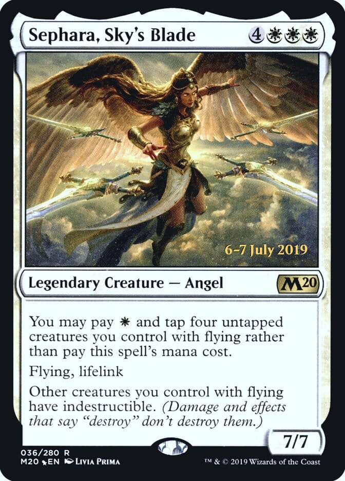 Sephara, Sky's Blade [Core Set 2020 Prerelease Promos] MTG Single Magic: The Gathering  | Multizone: Comics And Games